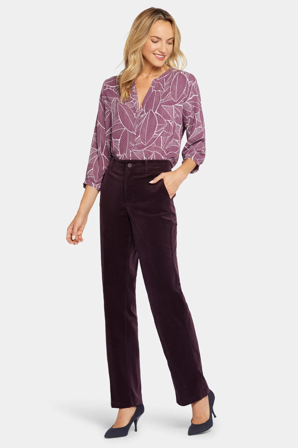 Straight Leg Trouser Pants - Eggplant sold by NYDJ product image thumbnail 4