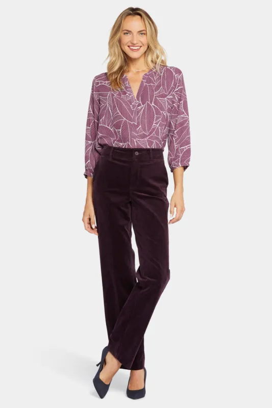 Straight Leg Trouser Pants - Eggplant sold by NYDJ