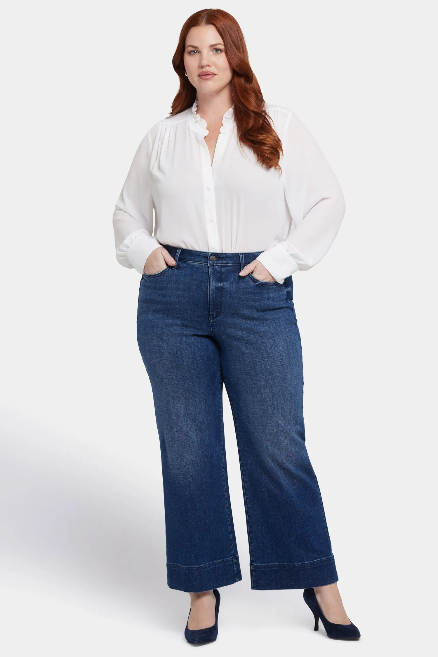 Teresa Wide Leg Ankle Jeans In Plus Size - Moonlight sold by NYDJ