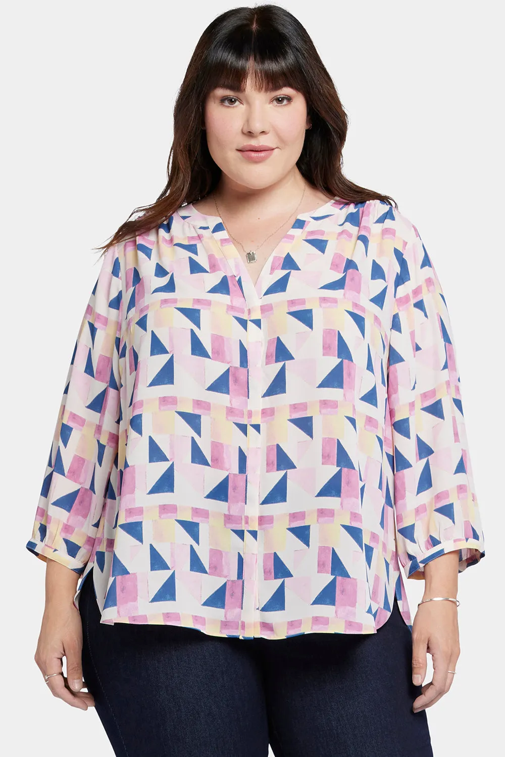 Pintuck Blouse In Plus Size - Marquette sold by NYDJ