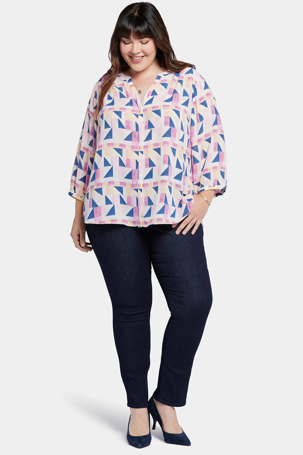 Pintuck Blouse In Plus Size - Marquette sold by NYDJ product image thumbnail 5