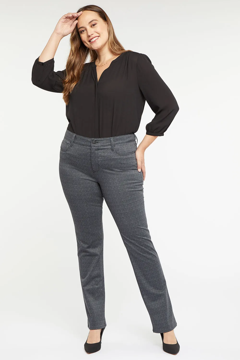 Marilyn Straight Pants In Plus Size - Lyon Herri sold by NYDJ product image thumbnail 4