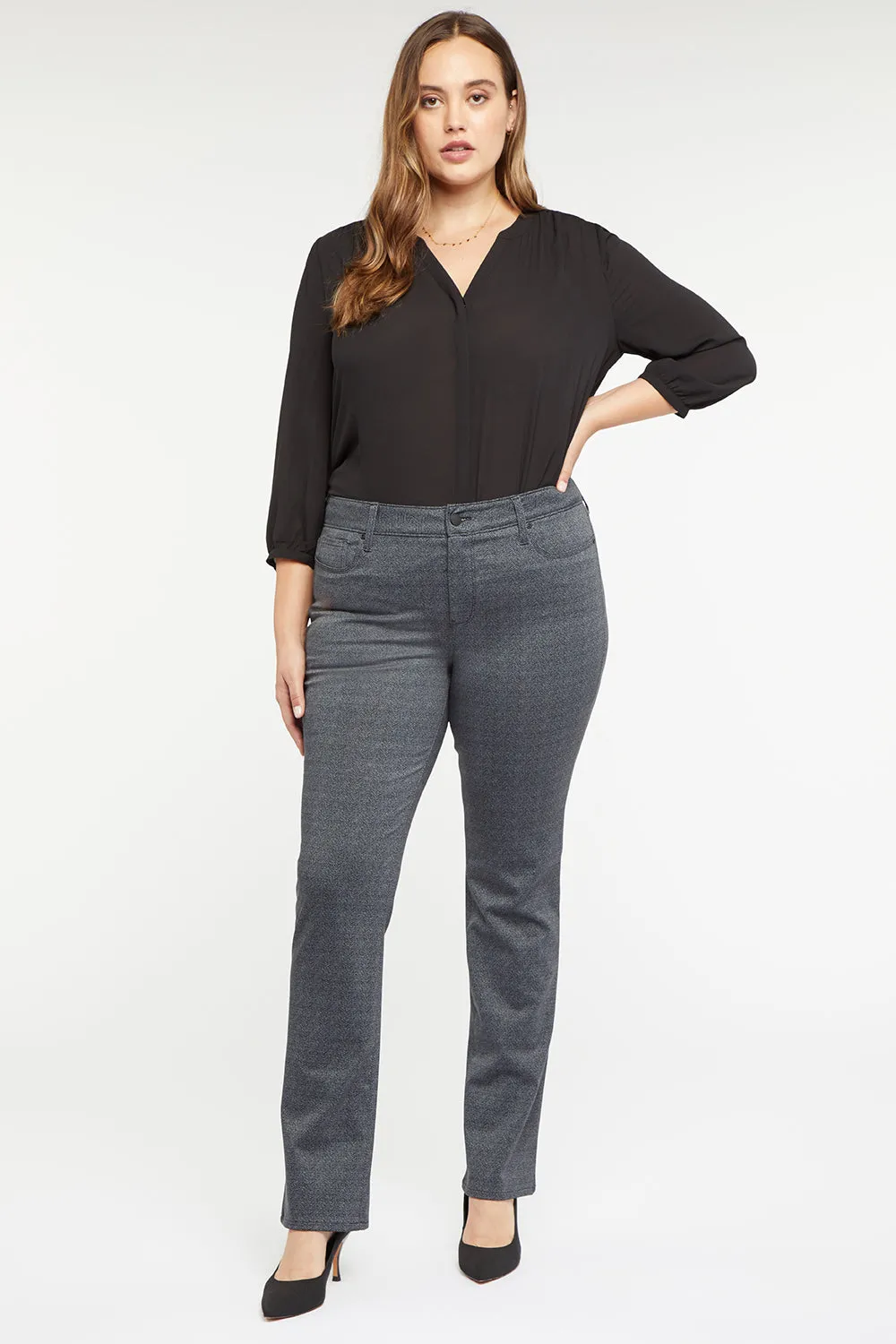 Marilyn Straight Pants In Plus Size - Lyon Herri sold by NYDJ
