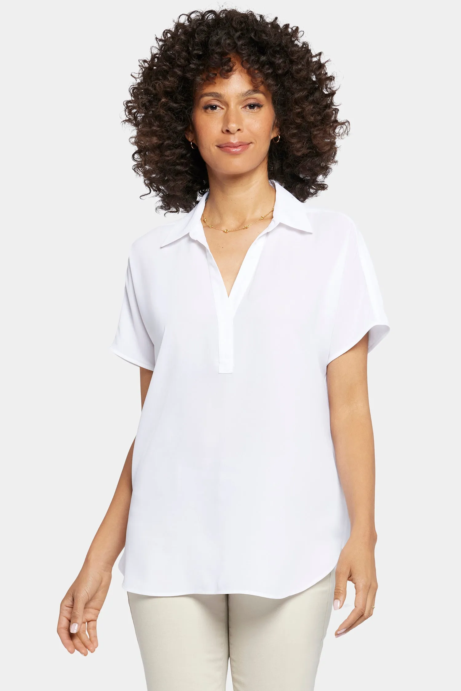 Becky Short Sleeved Blouse - Optic White sold by NYDJ product image thumbnail 4