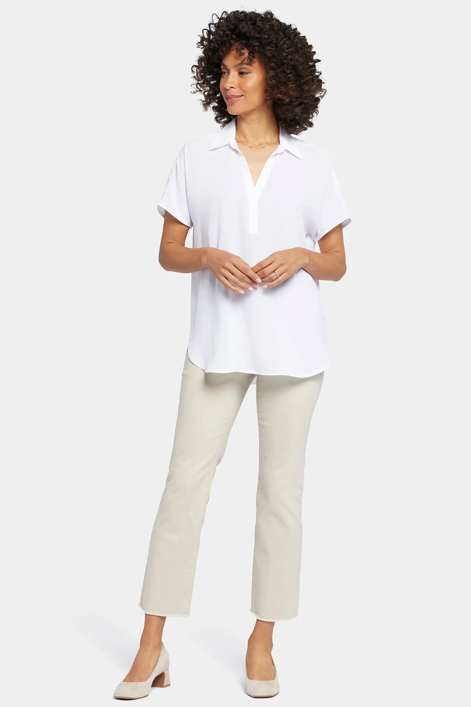 Becky Short Sleeved Blouse - Optic White sold by NYDJ product image thumbnail 5