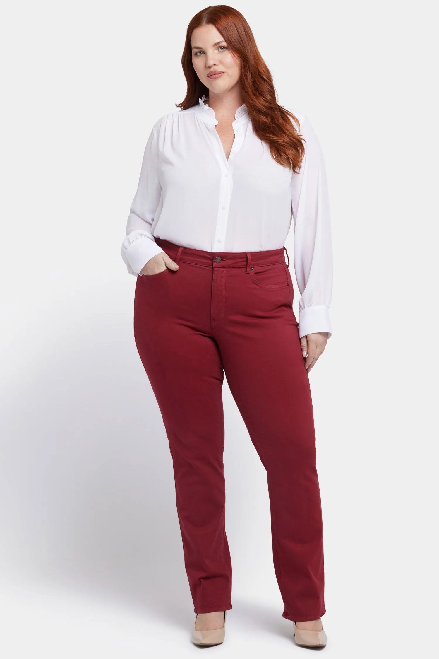 Marilyn Straight Jeans In Plus Size - Wild Currant sold by NYDJ product image thumbnail 4