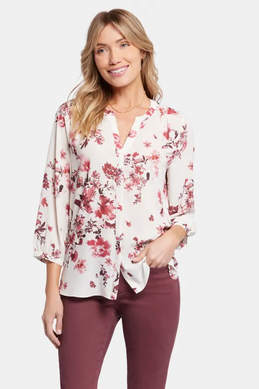 Pintuck Blouse - Harmony Garden sold by NYDJ