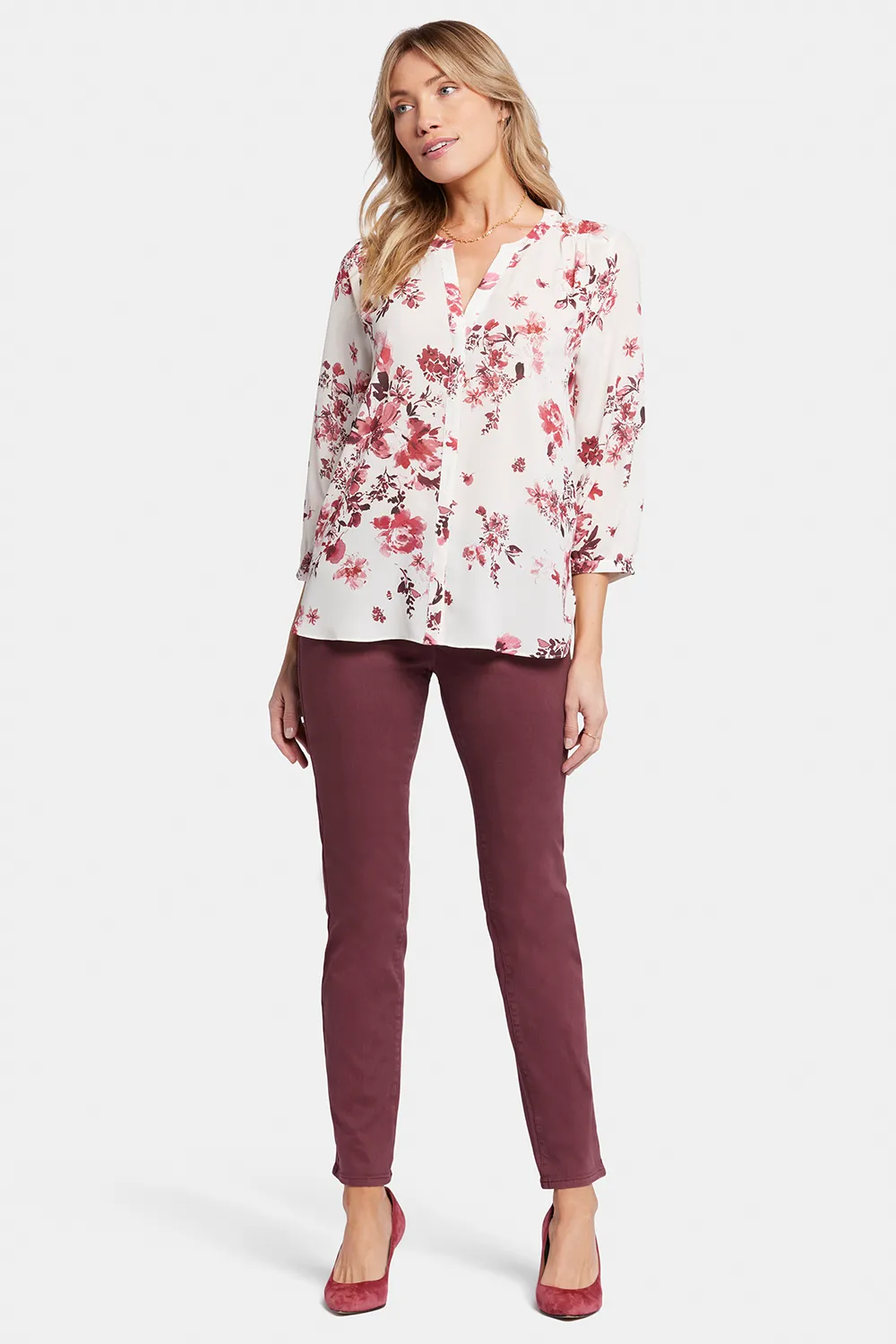 Pintuck Blouse - Harmony Garden sold by NYDJ product image thumbnail 5