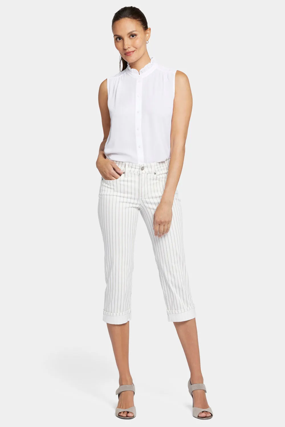 Marilyn Straight Crop Jeans - Beach Cruise Stripe sold by NYDJ