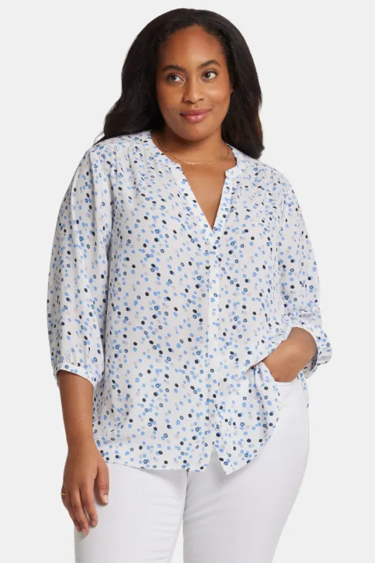 Pintuck Blouse In Plus Size - Leyla Dots sold by NYDJ