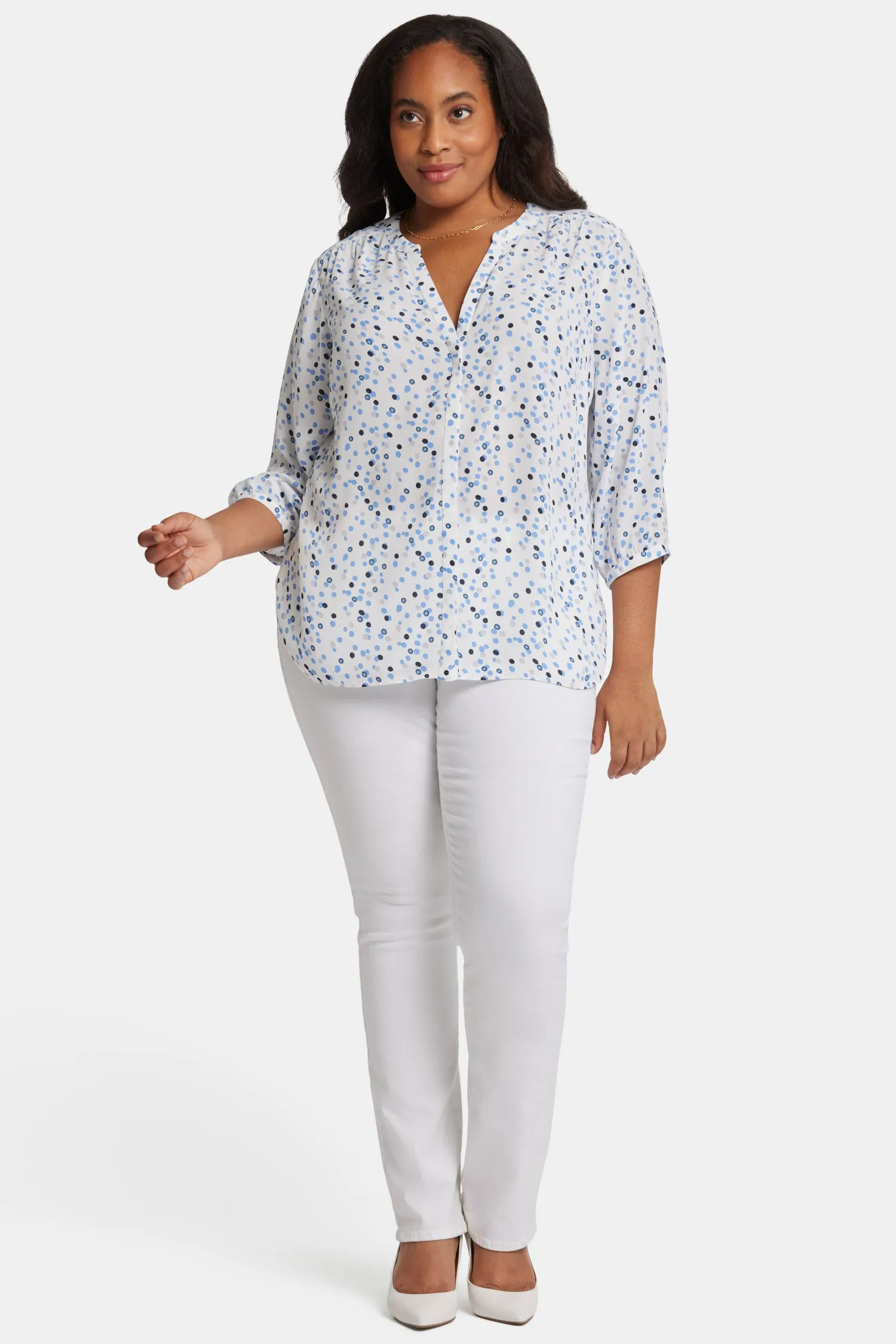 Pintuck Blouse In Plus Size - Leyla Dots sold by NYDJ product image thumbnail 5