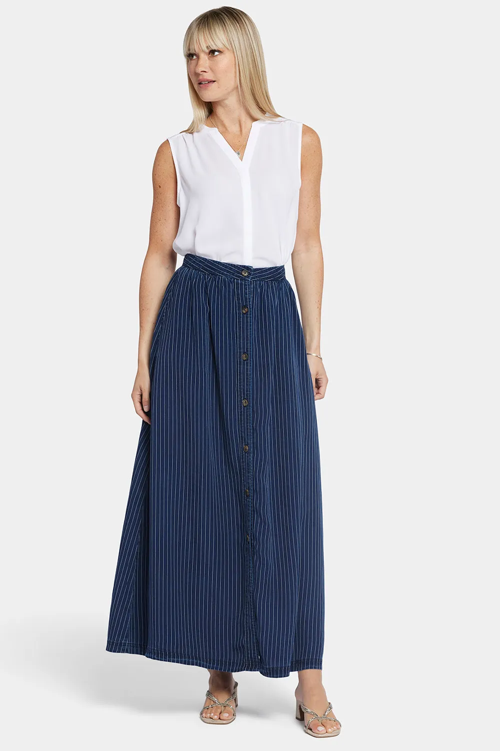 Button-Front Maxi Skirt - Dark Ocean sold by NYDJ product image thumbnail 4