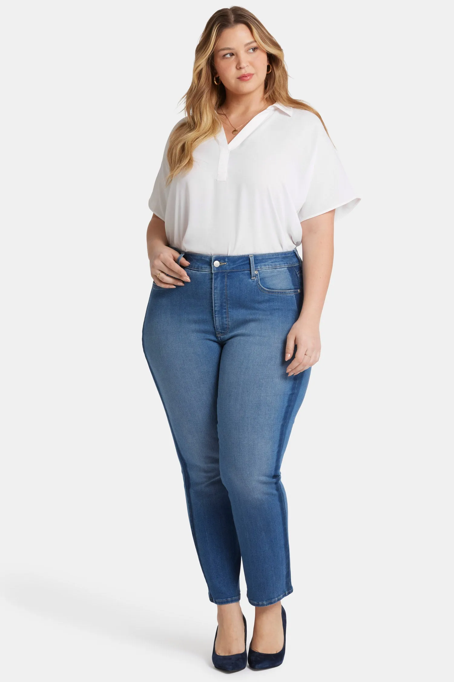 Marilyn Straight Ankle Jeans In Plus Size - Azure Wave sold by NYDJ product image thumbnail 4