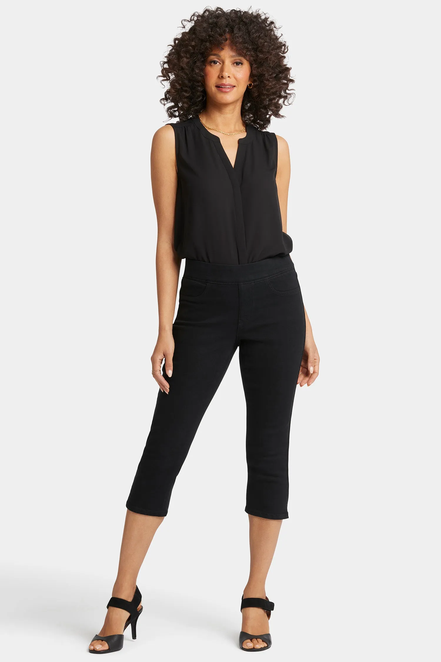 Dakota Crop Pull-On Jeans - Overdye Black sold by NYDJ