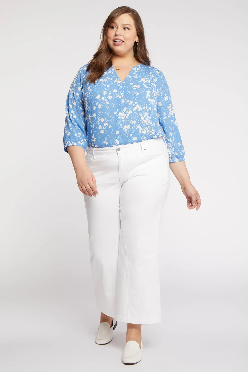Teresa Wide Leg Ankle Jeans In Plus Size - Optic White sold by NYDJ product image thumbnail 5