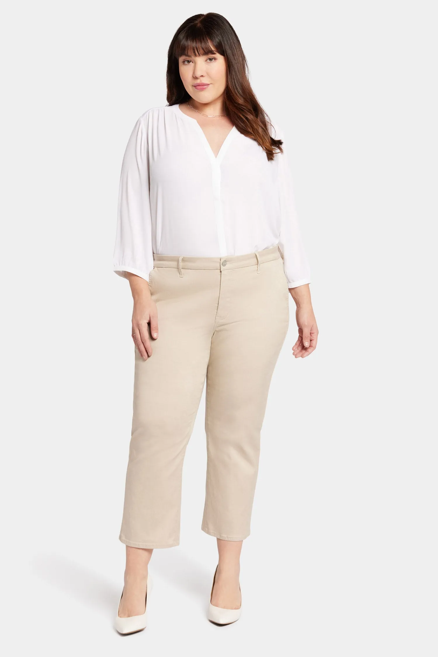 Piper Trouser Pants In Plus Size - Feather sold by NYDJ