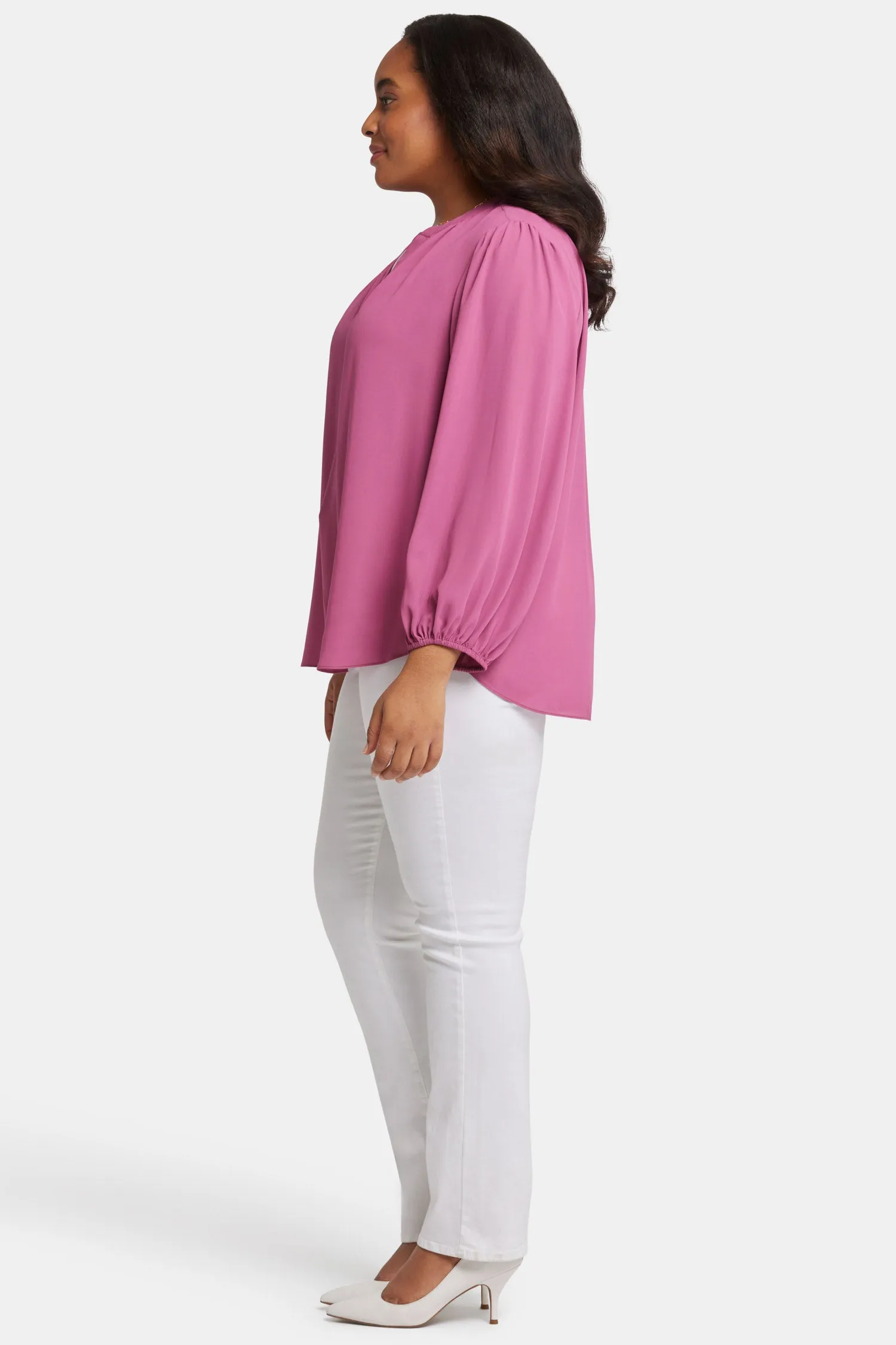Puff Sleeve Popover Top In Plus Size - Mauve Haze sold by NYDJ product image thumbnail 3