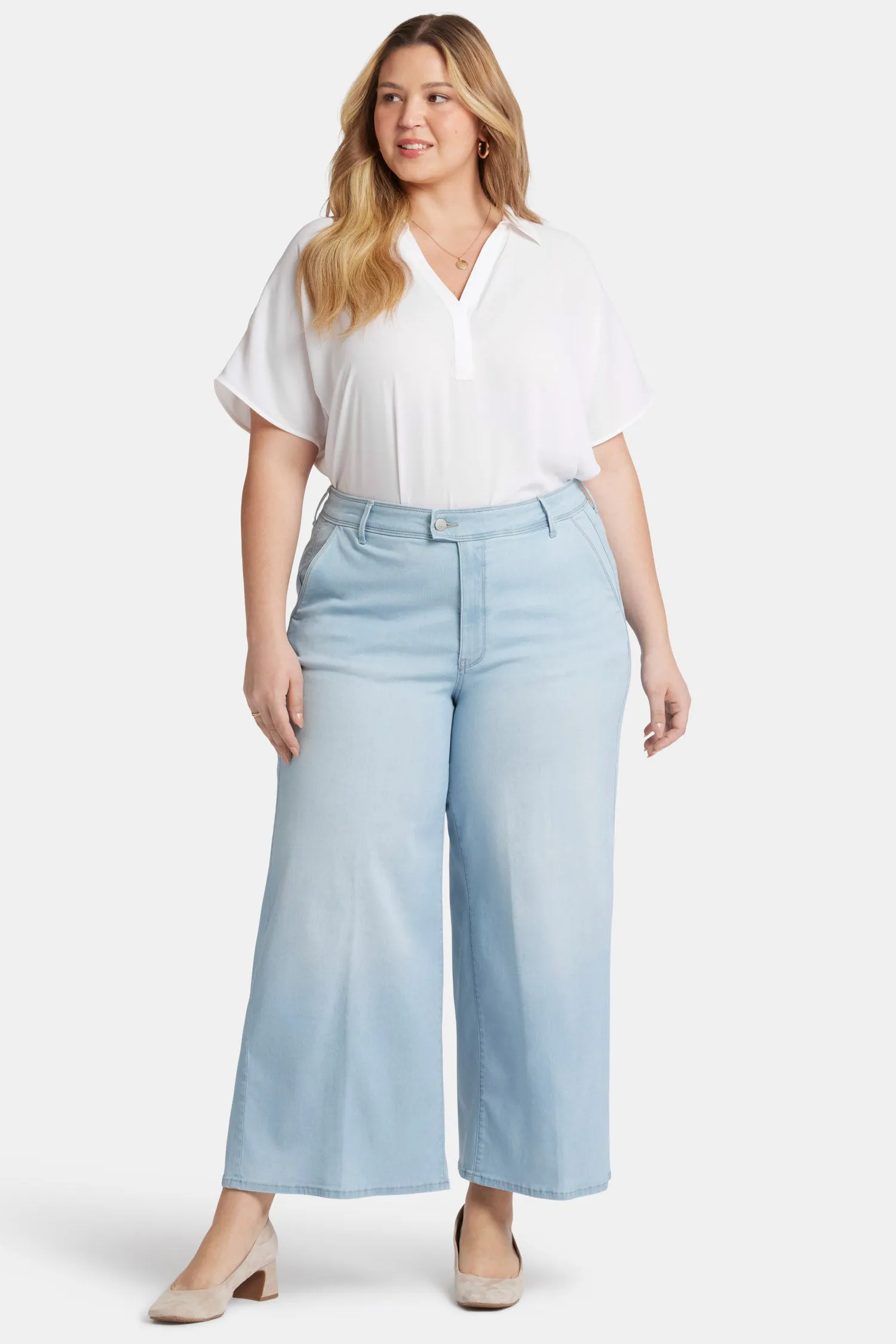 Mona Wide Leg Trouser Ankle Jeans In Plus Size - Oceanfront sold by NYDJ product image thumbnail 4