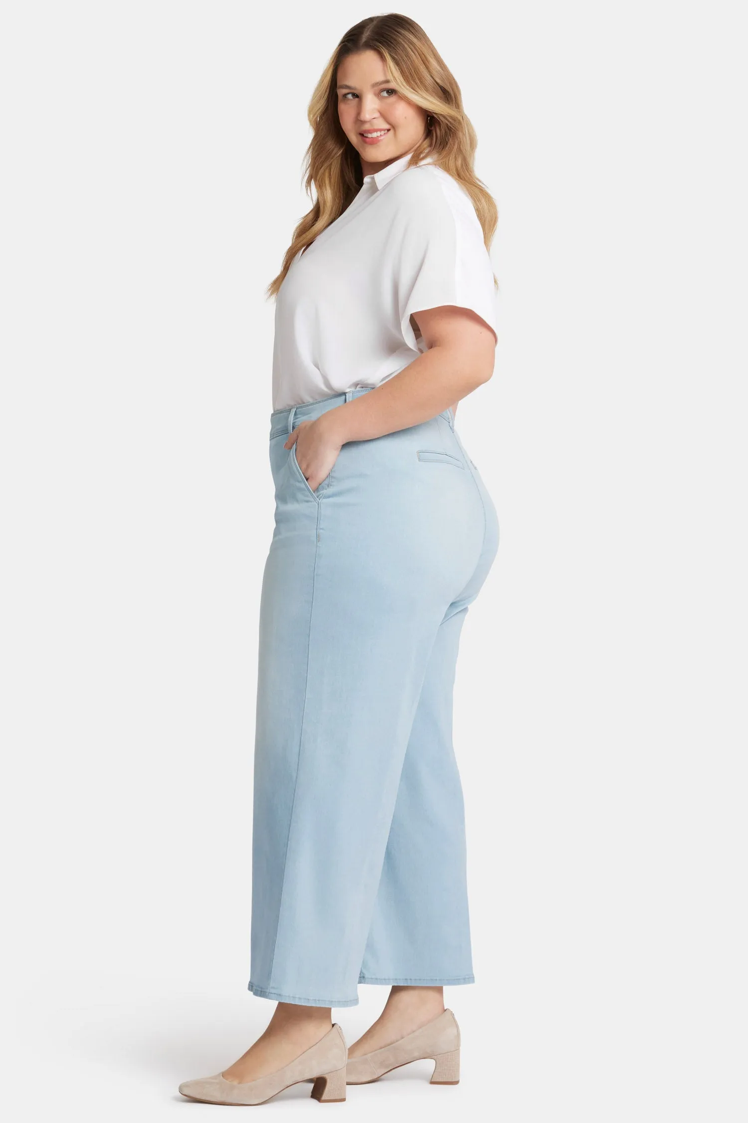 Mona Wide Leg Trouser Ankle Jeans In Plus Size - Oceanfront sold by NYDJ product image thumbnail 5