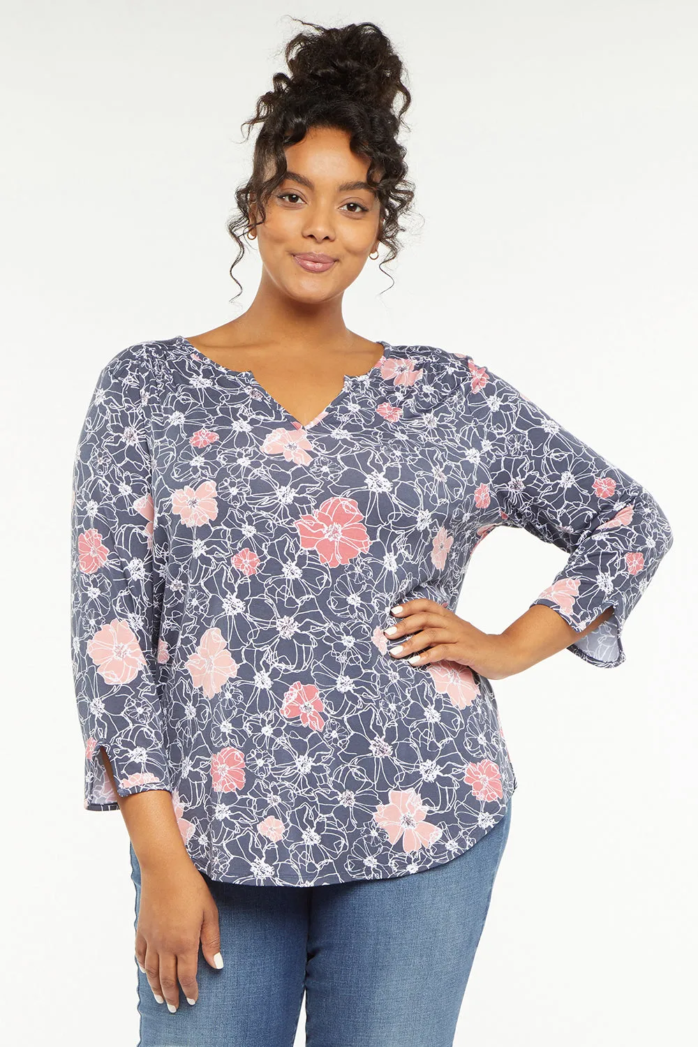 Perfect Tee In Plus Size - Haven Blossoms sold by NYDJ