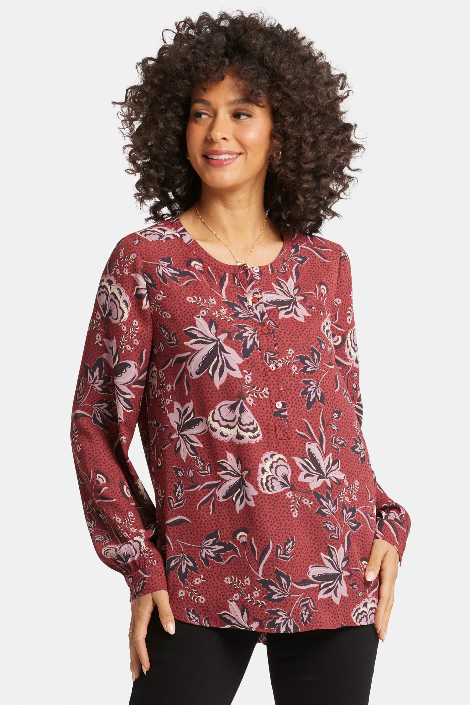Simone Blouse - Rosa Blooms sold by NYDJ product image thumbnail 4