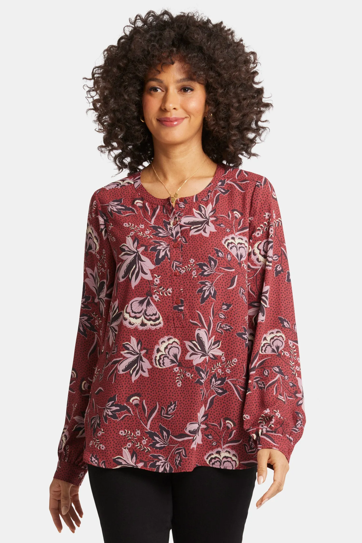 Simone Blouse - Rosa Blooms sold by NYDJ