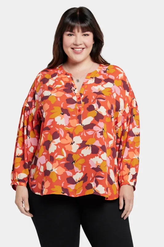 Paulina Peasant Blouse In Plus Size - Gingervale sold by NYDJ