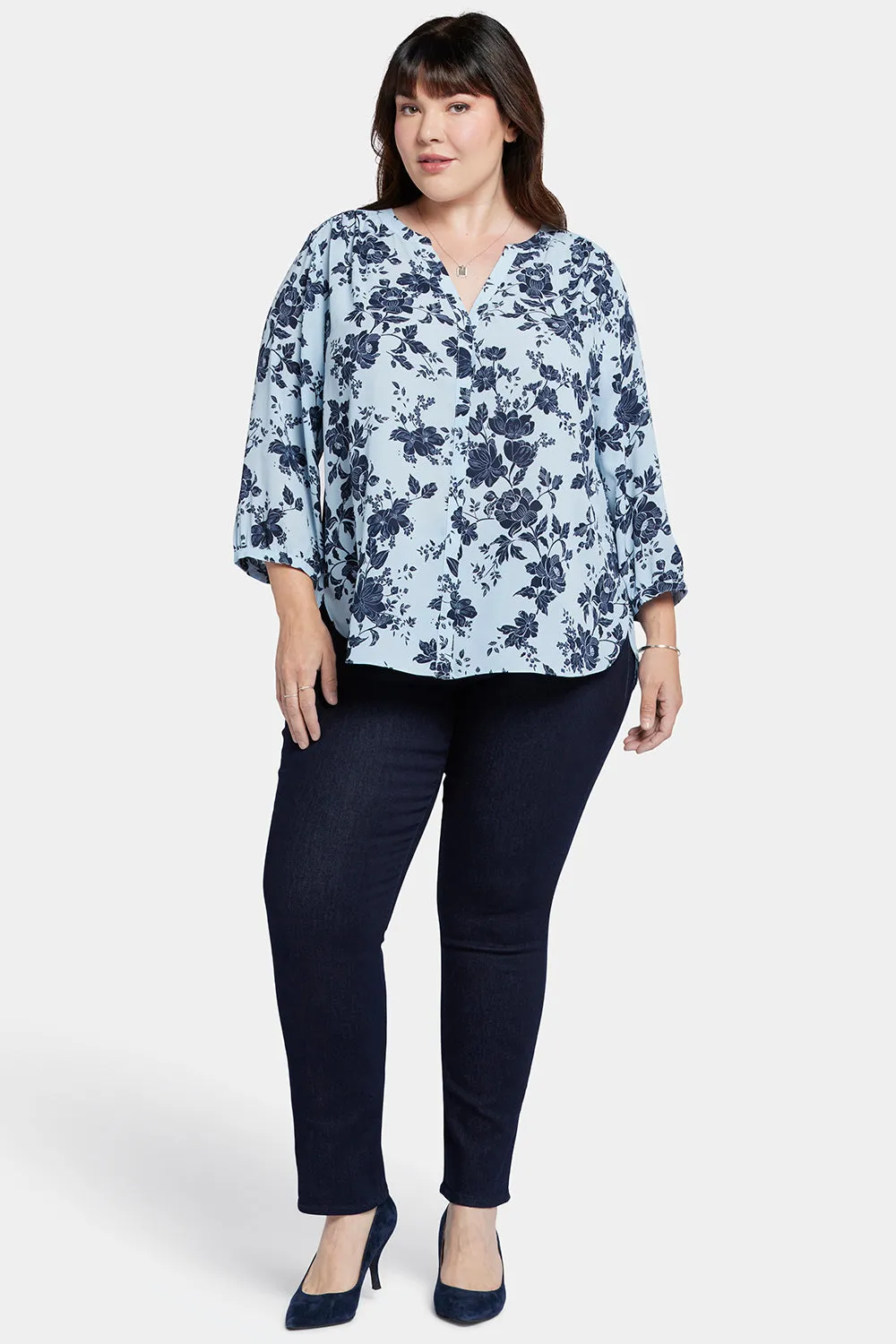 Pintuck Blouse In Plus Size - Rosemary Petals sold by NYDJ product image thumbnail 5