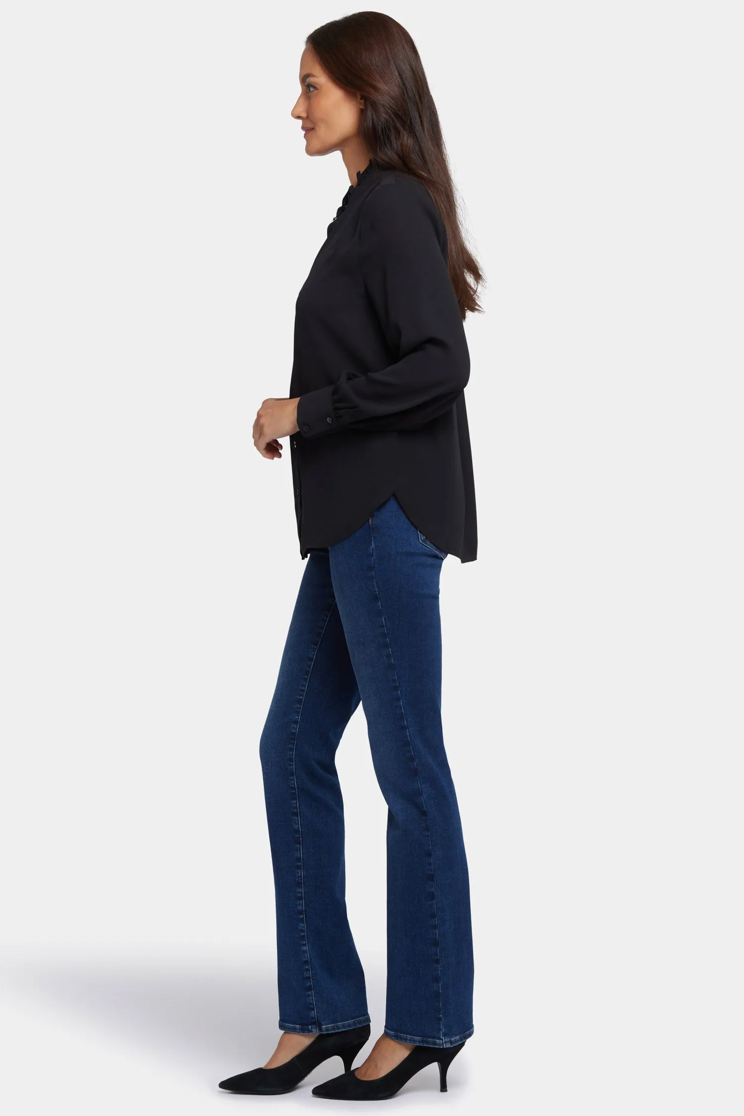 Ruffle Neck Blouse - Black sold by NYDJ product image thumbnail 3