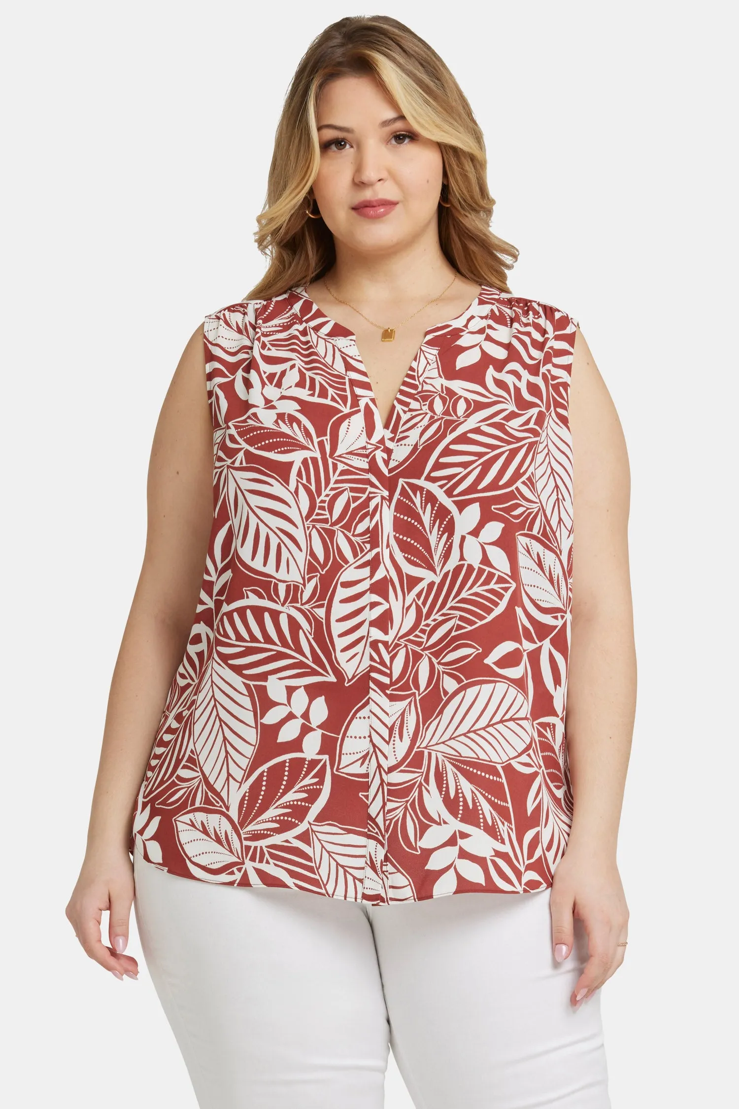 Sleeveless Pintuck Blouse In Plus Size - Arianna sold by NYDJ product image thumbnail 4
