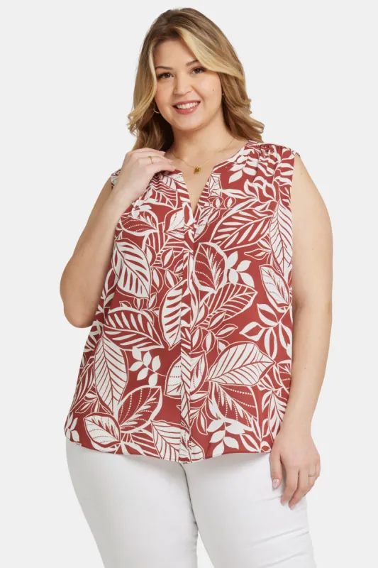Sleeveless Pintuck Blouse In Plus Size - Arianna sold by NYDJ