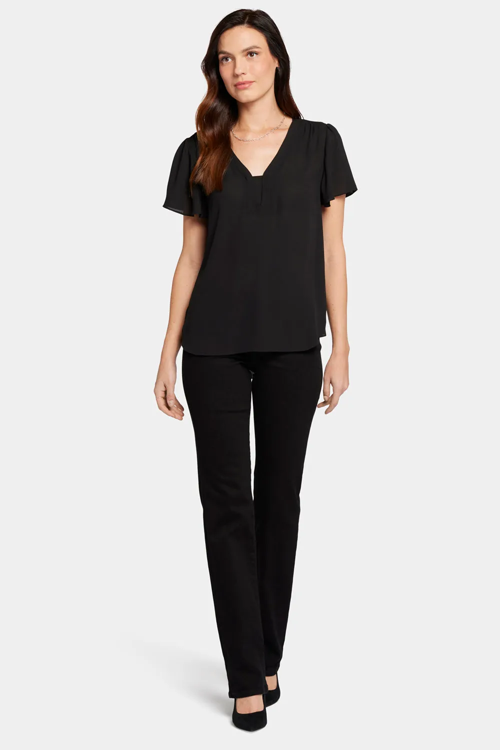 Flounce Sleeve Blouse - Black sold by NYDJ product image thumbnail 5