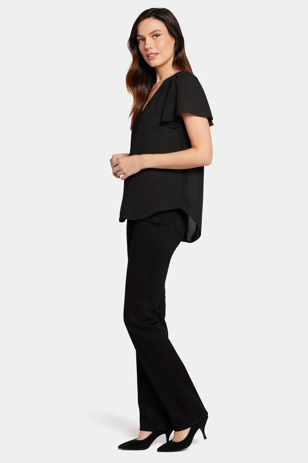 Flounce Sleeve Blouse - Black sold by NYDJ product image thumbnail 3