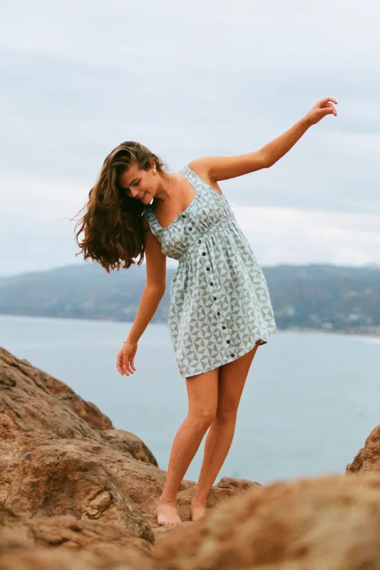 KORIE AMOR GEO BUTTON FRONT MINI DRESS sold by O'Neill