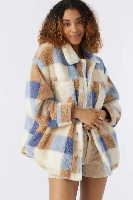 HEATH PLAID HIGH PILE OVERSIZED FLEECE JACKET made by O'Neill