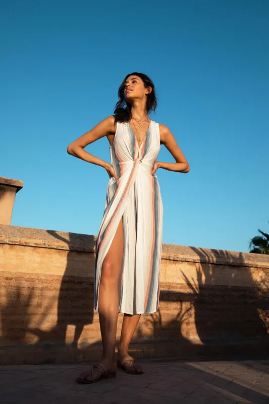 FLINT SUNDOWN STRIPE MIDI DRESS sold by O'Neill