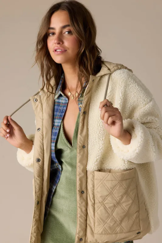 Meena High Pile Fleece Quilted Jacket sold by O'Neill