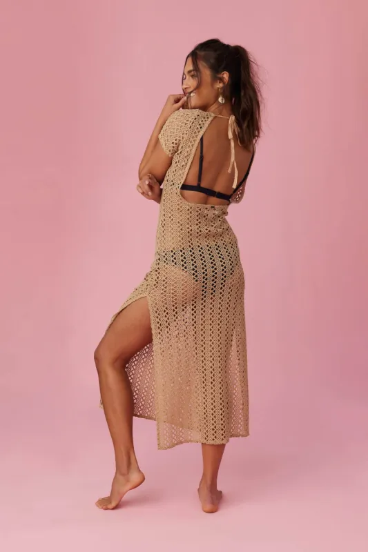 NINA MIDI CROCHET LACE COVER-UP DRESS sold by O'Neill