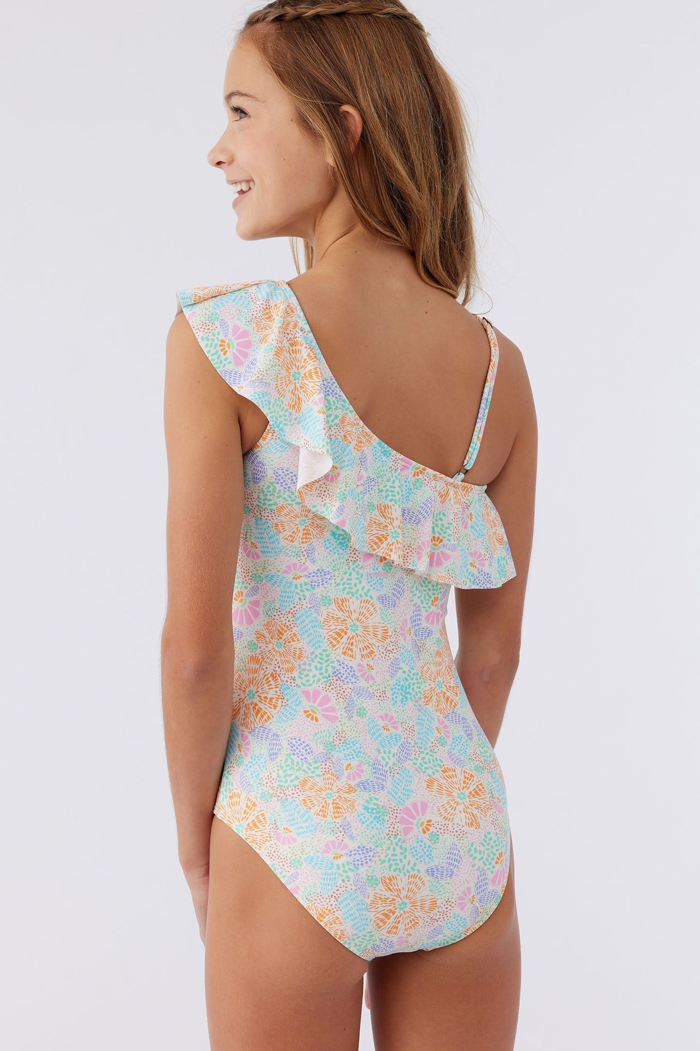 GIRL'S PIPER FLORAL RUFFLE ONE SHOULDER ONE PIECE sold by O'Neill product image thumbnail 2
