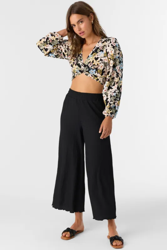 BRIDGETTE TEXTURED KNIT PULL-ON CROPPED PANTS sold by O'Neill