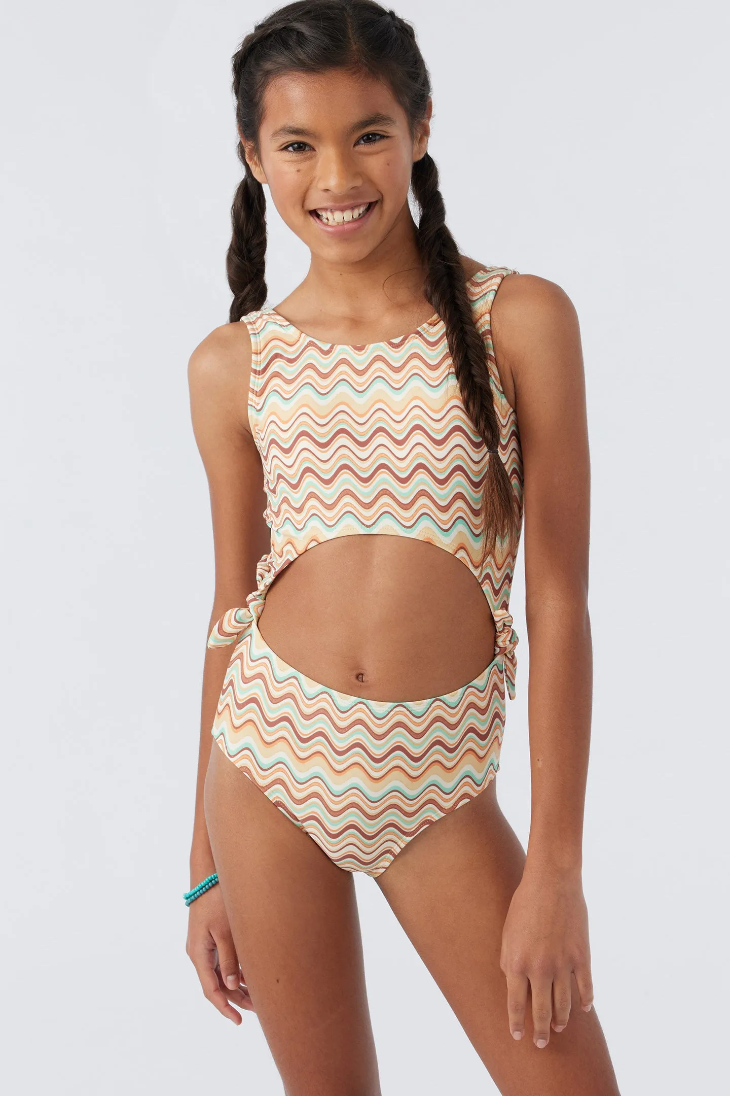 GIRL'S LAGOON STRIPE CUT OUT ONE-PIECE sold by O'Neill