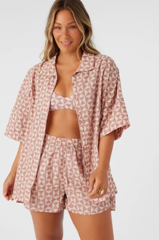 OLIVIA AMOR GEO OVERSIZED COVER-UP SHIRT sold by O'Neill