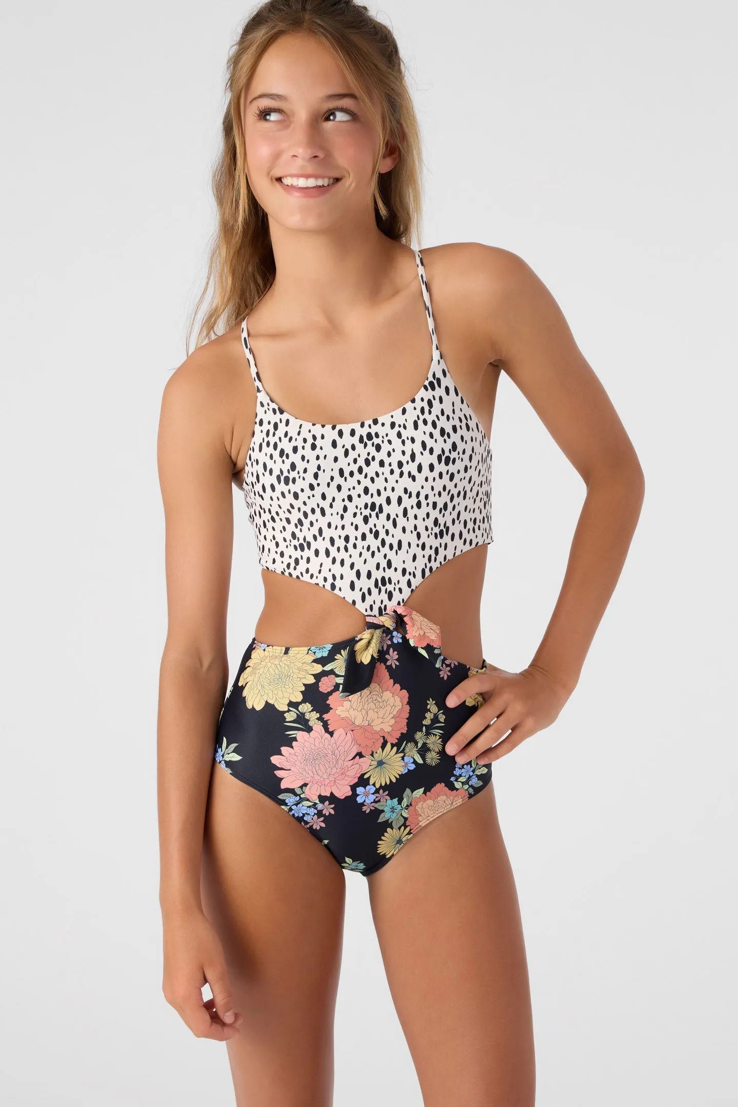 GIRL'S KALI FLORAL KNOT FRONT ONE PIECE sold by O'Neill