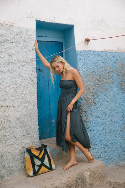 DEVYN SMOCKED STRAPLESS MIDI DRESS sold by O'Neill