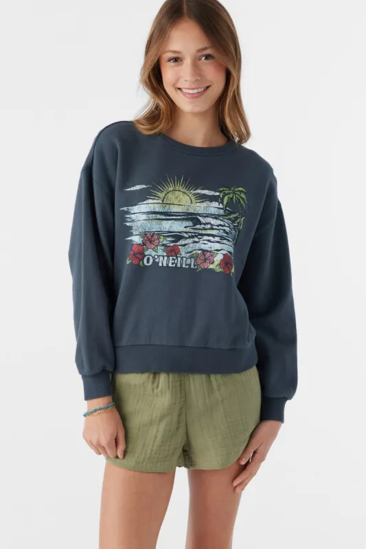 GIRL'S ANA CREW NECK FLEECE PULLOVER sold by O'Neill