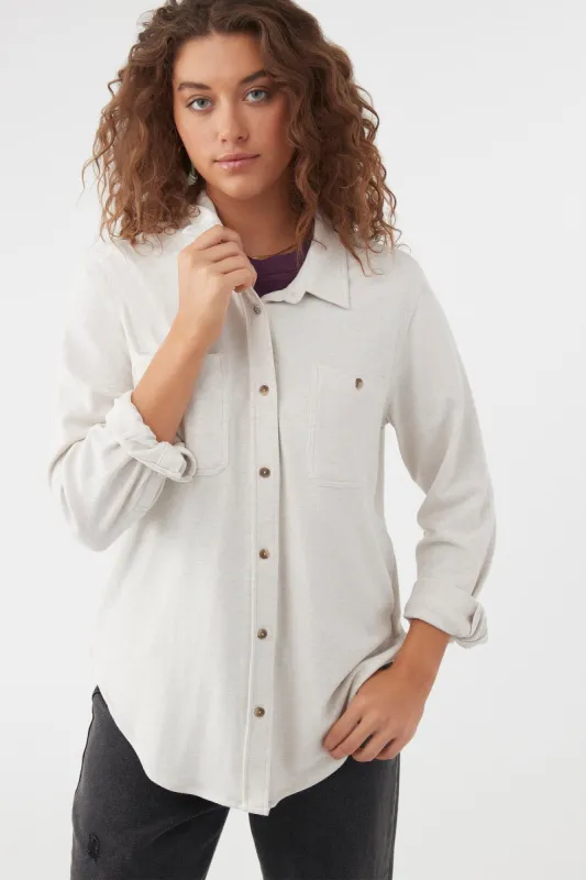 JANNY OVERSIZED BUTTON FRONT TOP sold by O'Neill