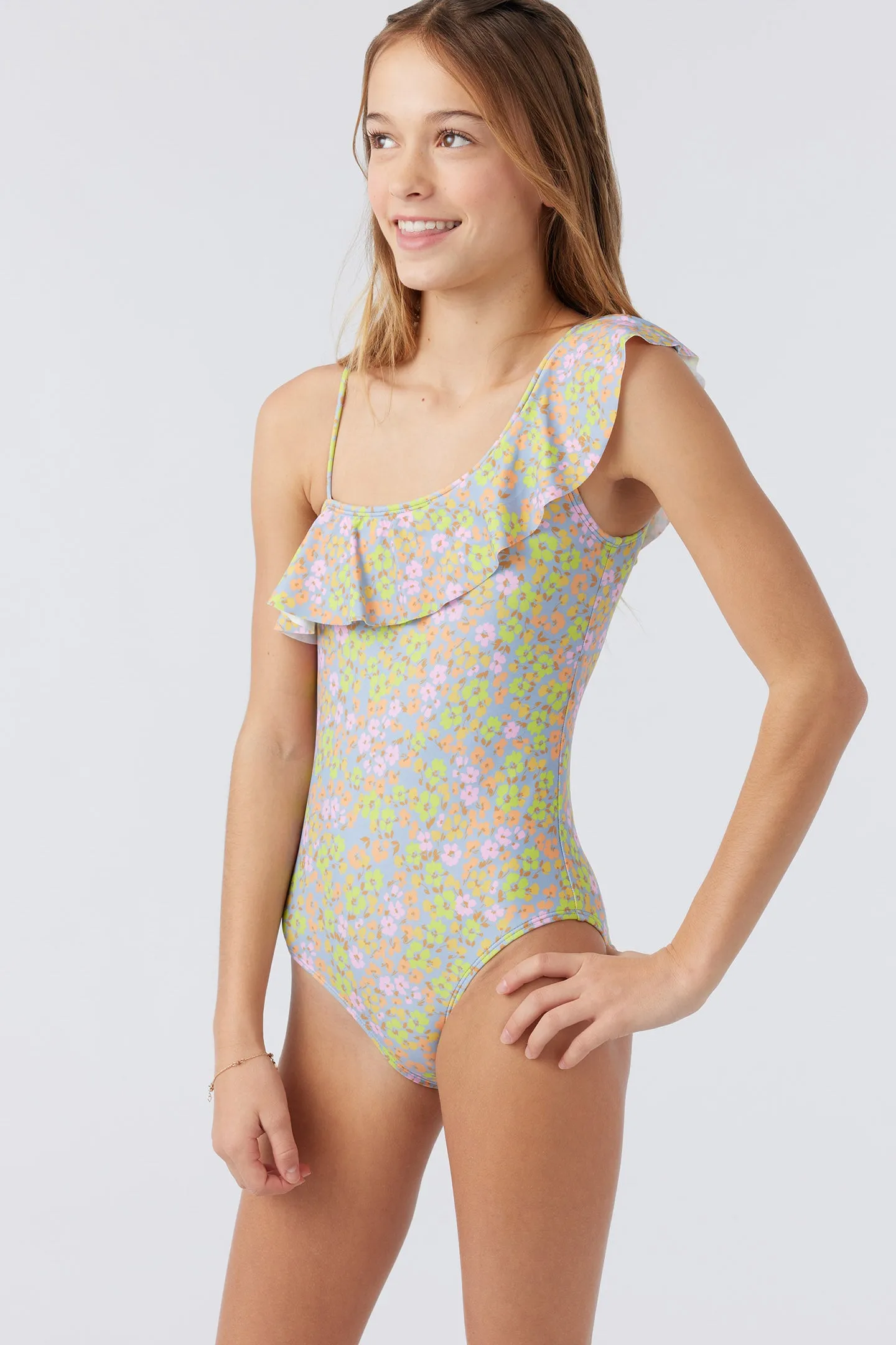 GIRL'S BEATRIZ DITSY RUFFLE ONE SHOULDER ONE-PIECE sold by O'Neill product image thumbnail 4