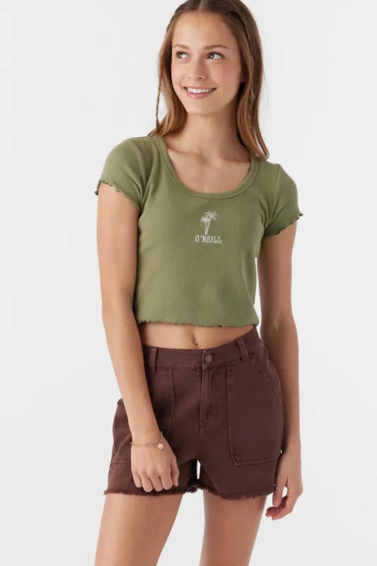 Girl's Sammie Embroidery Palms Tee sold by O'Neill