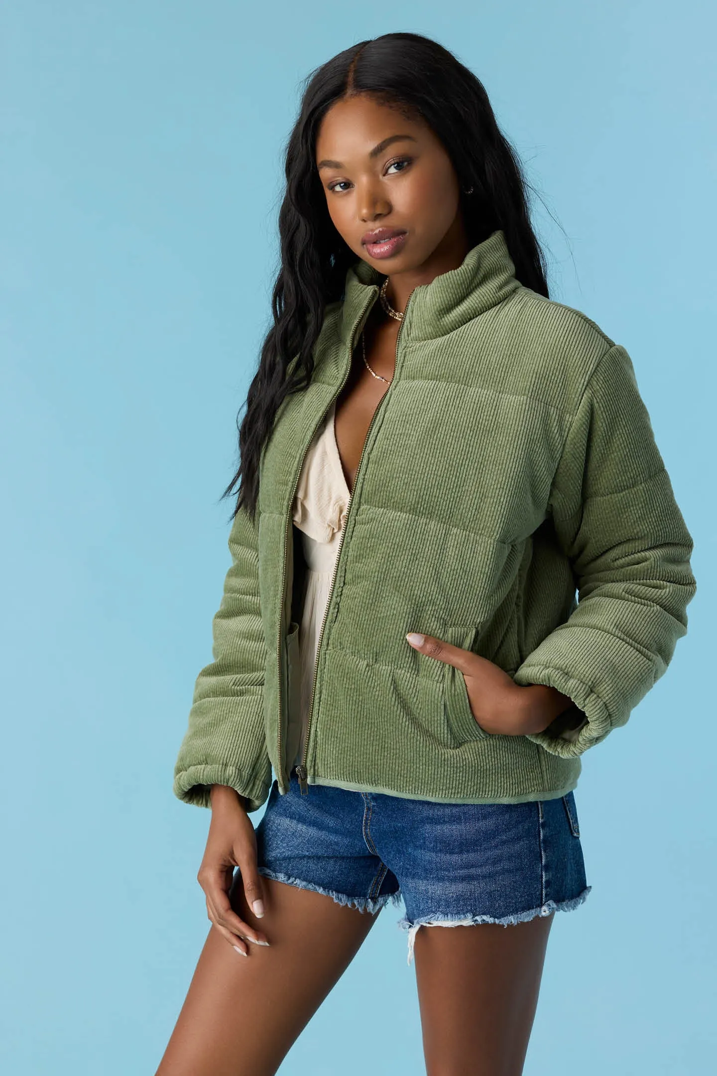 NOVAH CORDUROY QUILTED ZIP JACKET sold by O'Neill