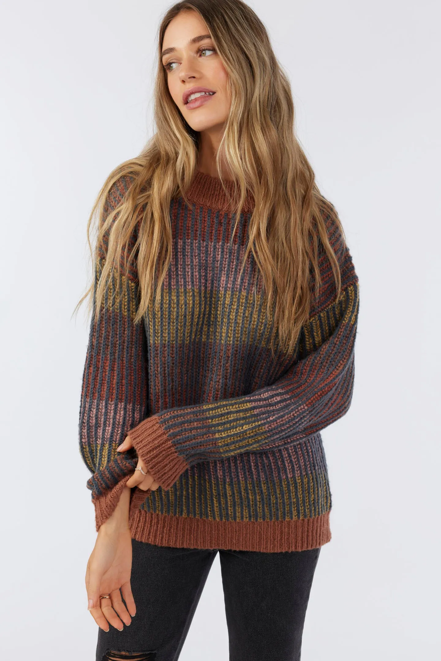 BILLIE STRIPE MOCKNECK OVERSIZED SWEATER sold by O'Neill product image thumbnail 2